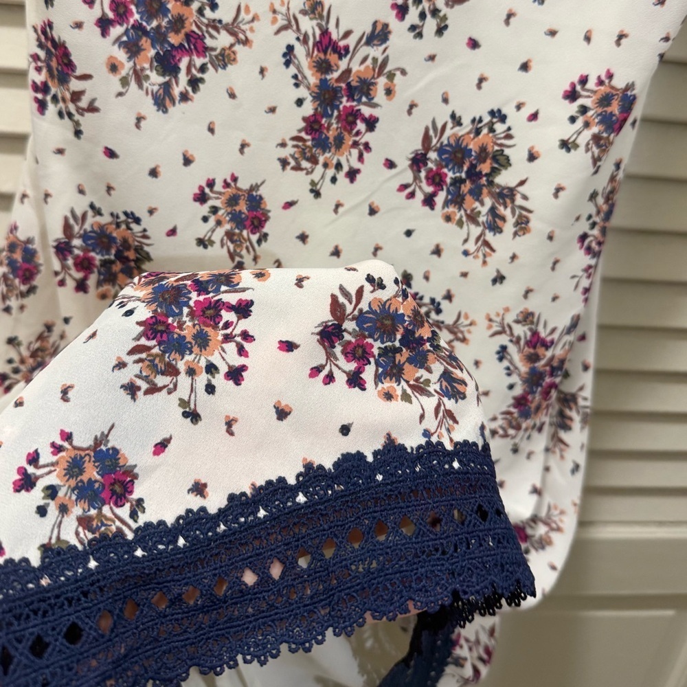 Skies Are Blue Floral Lace Trim Dress Cami Mini - Picture 4 of 6